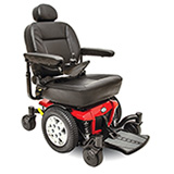 orange motorized wheelchair
