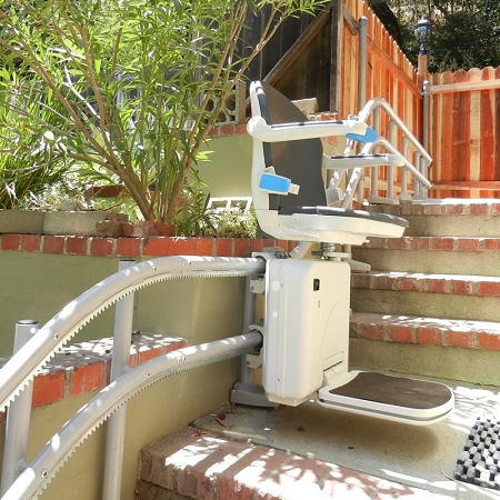 curved outside stairchair exterior stairway staircase fullerton ca chairlifts